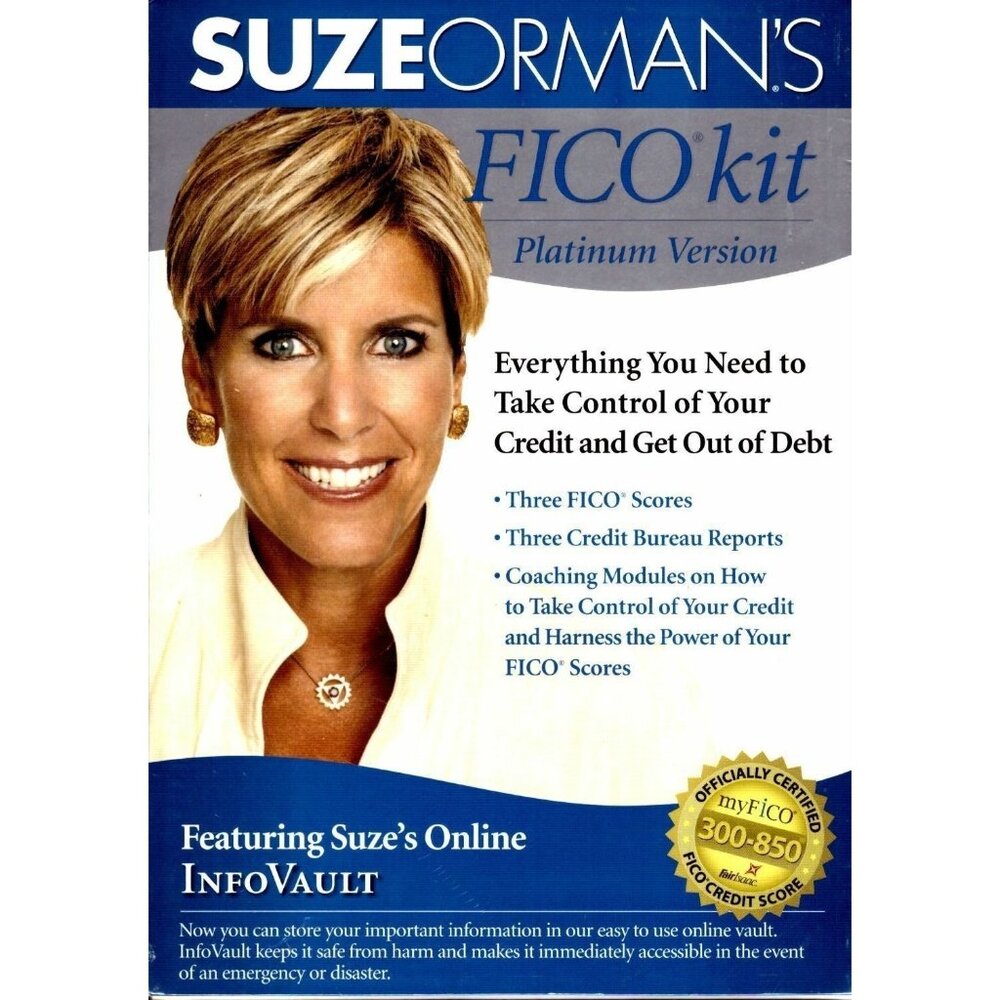 CD Suze Orman's FICO Kit CD-ROM, Platinum Version Credit Score Debt Tool New